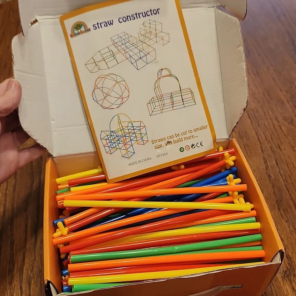 Rainbow Toy Frog Straw Constructors Approx 300 Pieces